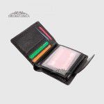Кошелек женский CANPELLINI 967 Кожаный Среднего размера На кнопке 7 BLACK FLOATER Черный  Черный
