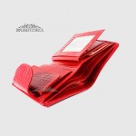 Кошелек женский CANPELLINI 967 Кожаный Среднего размера На кнопке P401 RED LACK REPTILE Красный  Красный
