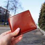 Портмоне мужское TERGAN 1483 из гладкой натуральной кожи с монетницей на кнопке 06TABA VEGETAL; Светло-коричневый