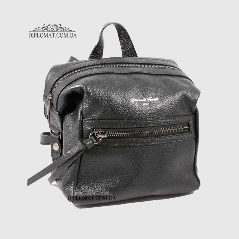 Рюкзак женский EMANUELA FERRETTI 552096 Маленький на молнии BLACK floater Черный