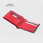 Портмоне мужское TERGAN 1464 для карточек и денег из натуральной кожи  SIYAH RUSTIC/KIRMIZI RUSTIC Черный Красный