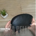 Косметичка женская GIADA PELLE 0028 Кожаная Среднего размера На одно отделение  BLACK floater Черный