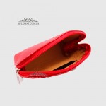 Косметичка женская EMANUELA FERRETTI 0028 Кожаная Среднего размера На одно отделение  RED floater Красный/Розовый