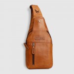 Сумка-слинг рюкзак через одно плечо HILL BURRY 6101  Crazy Horse L.Brown Светло Коричневый