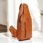 Сумка-слинг рюкзак через одно плечо HILL BURRY 6101  Crazy Horse L.Brown Светло Коричневый