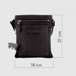 Небольшая компактная сумка через плечо HILL BURRY 3098HB  Crazy Horse Black 