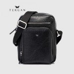 Сумка мужская TERGAN 21430 Кожаная Маленькая с ремнем Через плечо Отделение на металлической молнии  SİYAH BRİС / SİYAH RUSTIC Черный