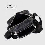Сумка мужская TERGAN 21430 Кожаная Маленькая с ремнем Через плечо Отделение на металлической молнии  SİYAH BRİС / SİYAH RUSTIC Черный