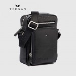 Сумка мужская TERGAN 21430 Кожаная Маленькая с ремнем Через плечо Отделение на металлической молнии  SİYAH BRİС / SİYAH RUSTIC Черный
