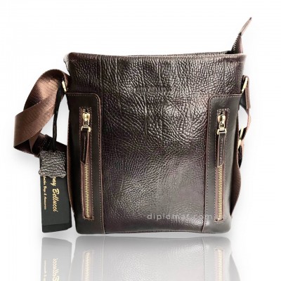 Сумка с ремнем через плечо кожаная TONY BELLUCCI T-5001 886 BROWN Коричневый