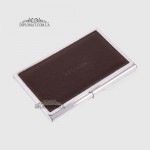 Визитница для своих визиток Металлическая с кожаной вставкой TERGAN 0195  KAHVE RUSTIC Коричневая