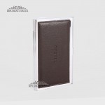 Визитница для своих визиток Металлическая с кожаной вставкой TERGAN 0195  KAHVE RUSTIC Коричневая