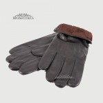 Перчатки мужские Кожаные Ягненок Подкладка Плюш HARMON 640M Черный LAMB BLACK 10,5 Черный
