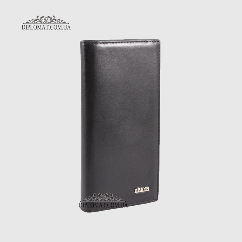 Кошелек для телефона мужской из натуральной кожи на магните KARYA 1097  1 Black Черный