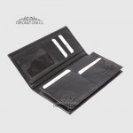Кошелек для телефона мужской из натуральной кожи на магните KARYA 1097  1 Black Черный