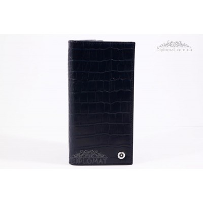 Кошелек для телефона мужской из натуральной кожи на магните KARYA 1097 58 D.BLUE CROCO