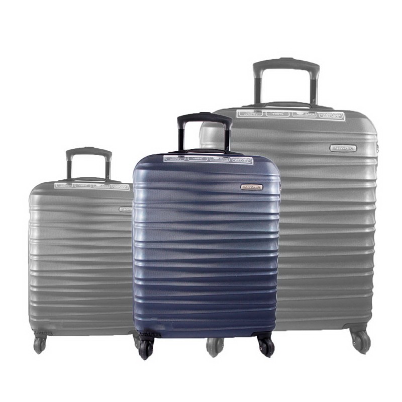 Чемодан Средний WITTCHEN 56-3A-312 Пластик ABS на колесах Plastc ABS 91 D.BLUE Т.Синий Синий