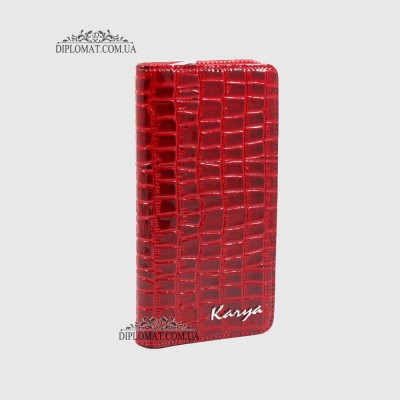 Кошелек на молнии KARYA 1126 с отделением для телефона и денег08 RED
