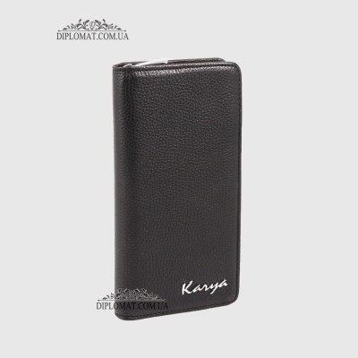 Кошелек на молнии KARYA 1126 с отделением для телефона и денег45 Black
