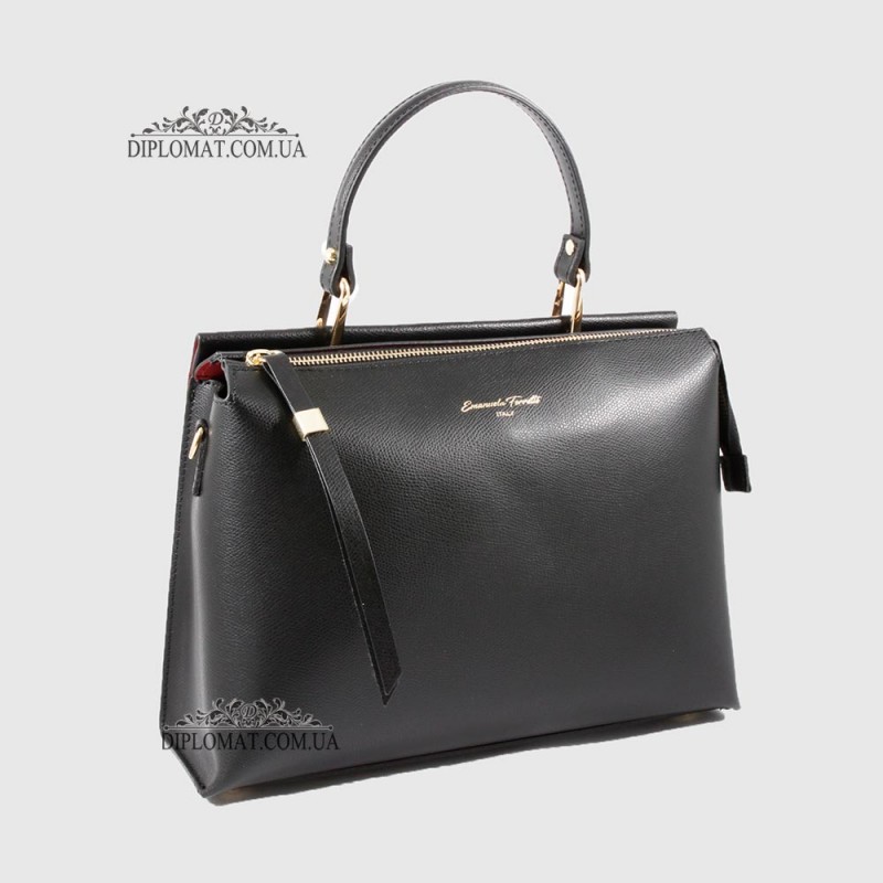 Сумка Женская EMANUELA FERRETTI 10251 Кожаная BLACK original Черный