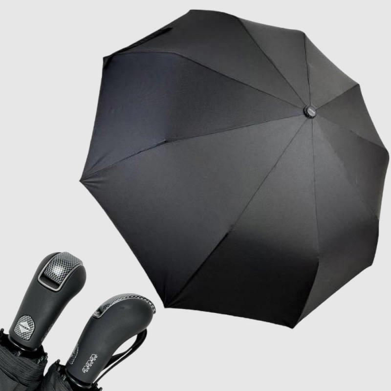 Зонт Автомат Три Слона 7563 на 12 спиц Polyester BLACK Черный