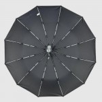 Зонт Автомат Три Слона 7563 на 12 спиц Polyester BLACK Черный