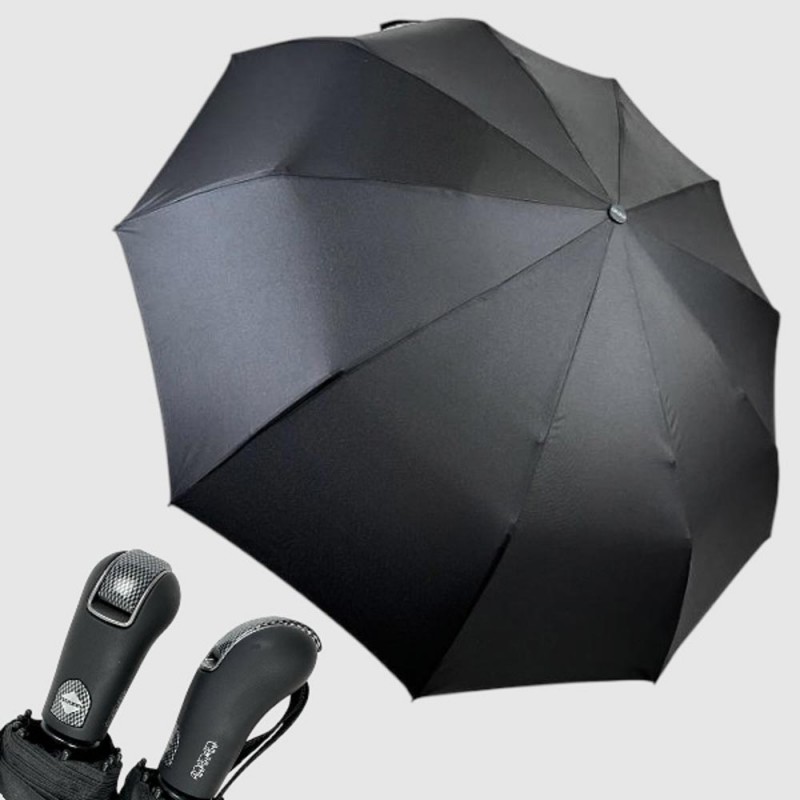 Зонт Автомат Три Слона 7561 на 10 спиц Polyester BLACK Черный