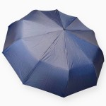 Зонт Автомат Три Слона L34033 синий в полоску Ручка-крюк Кожаная  Polyester D.BLUE Синий