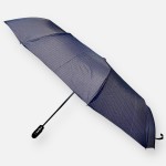 Зонт Автомат Три Слона L34033 синий в полоску Ручка-крюк Кожаная  Polyester D.BLUE Синий
