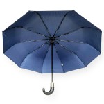 Зонт Автомат Три Слона L34033 синий в полоску Ручка-крюк Кожаная  Polyester D.BLUE Синий