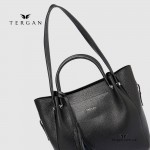 Сумка Женская Кожаная TERGAN 79966  SIYAH FLOATER Черный Черный