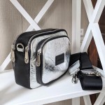 Сумка Женская кросс боди VALIENTE 1041 Два отделения на молнии SAUVAGE black Shantal Silver 