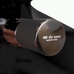 Зонт полуавтомат DE ESSE 3224 с прорезиненной ручкой, 9 спиц, чёрный 