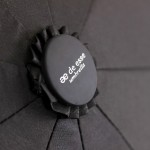 Зонт полуавтомат DE ESSE 3224 с прорезиненной ручкой, 9 спиц, чёрный 