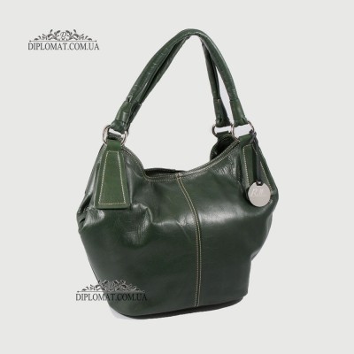 Сумка Женская Кожаная Большая Ручка на плечо BELLINI Sorano 5050 GREEN vegetal
