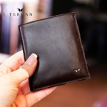 Портмоне мужское TERGAN 1500 Небольшое На кнопке На 10 карточек KAHVE RUSTIC Коричневый
