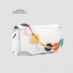Сумка Женская EMANUELA FERRETTI 81012 Кросс боди Кожаная  WHITE floater Белый/Бежевый