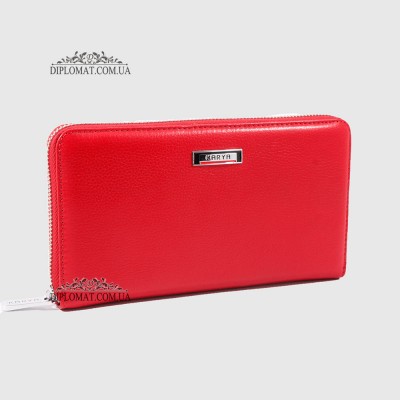 Кошелек на молнии KARYA 1118 Кожаный 46 RED