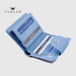 Портмоне женское TERGAN 5674 Кожаное на кнопке  MAVI ARSEL Голубой