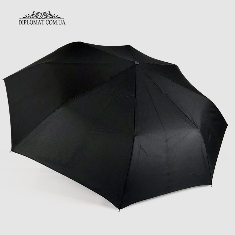Зонт Автомат Три Слона F23 614 Ручка прямая кожаная Материал купола 100% Polyester Polyester BLACK Черный