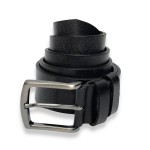 Ремень для джинс кожаный TONY BELLUCCI TB-600- 893 BLACK Черный 