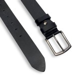 Ремень для джинс кожаный TONY BELLUCCI TB-600- 893 BLACK Черный 