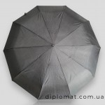 Зонт Автомат Три Слона L34033 серый в клетку Ручка-крюк Кожаная  Polyester D.GREY Серый