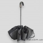 Зонт Автомат Три Слона L34033 серый в клетку Ручка-крюк Кожаная  Polyester D.GREY Серый