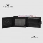 Мужское портмоне для ID документов и карт TERGAN 1638 кожа Vegetal, чёрное