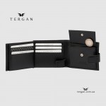 Мужское портмоне для ID документов и карт TERGAN 1638 кожа Vegetal, чёрное