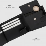Мужское портмоне для ID документов и карт TERGAN 1638 кожа Vegetal, чёрное