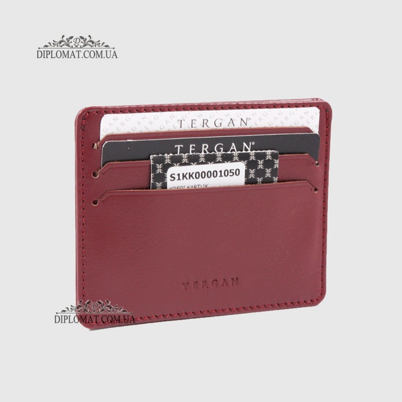 Визитница Картхолдер Кожаная TERGAN 1050  BORDO RUSTIC Бордовый