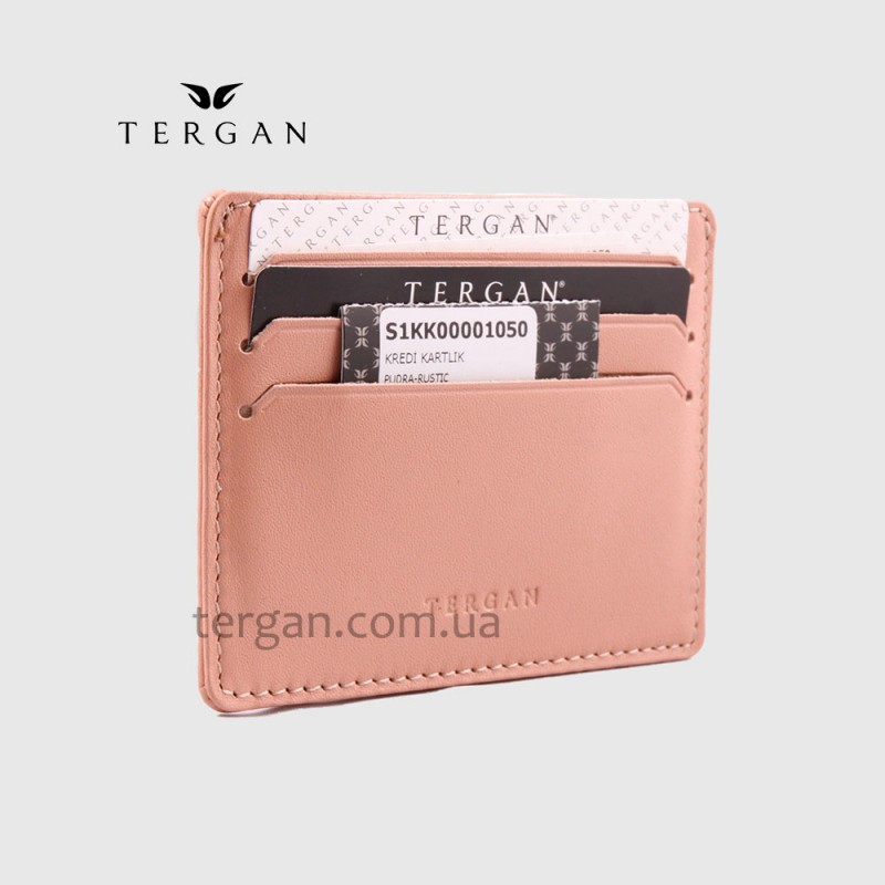 Картхолдер TERGAN 1050 Кожаный (Кредитница) PUDRA RUSTIC Пудра