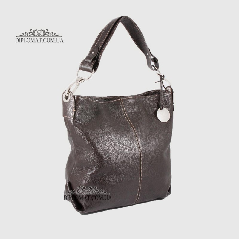 Сумка Женская Кожаная Ручка на плечо BELLINI Rignano 8695  DARK BROWN floater Коричневый